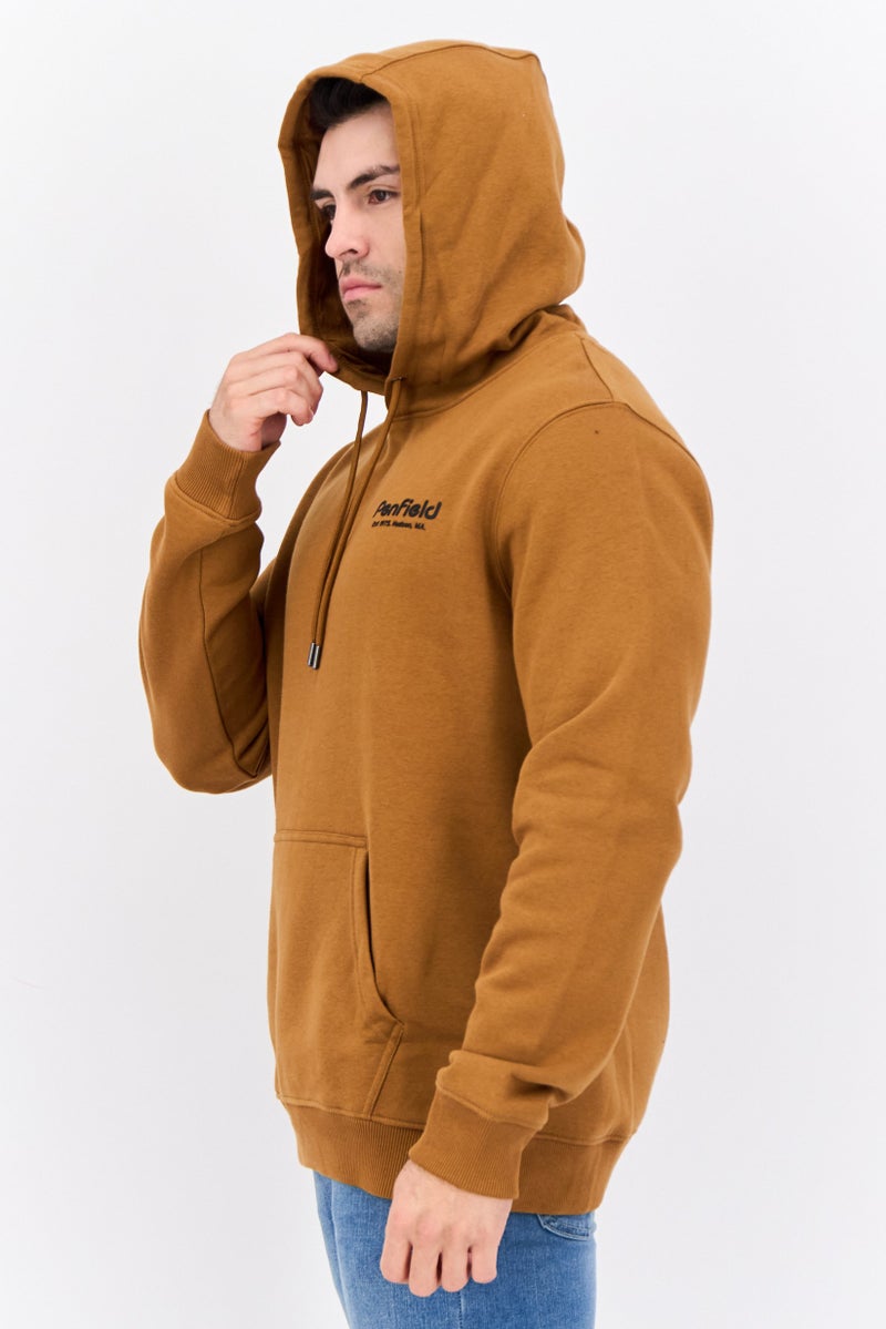 Penfield سويت شيرت طويل الأكمام بغطاء رأس للرجال بشعار العلامة التجارية، بني - Image 2
