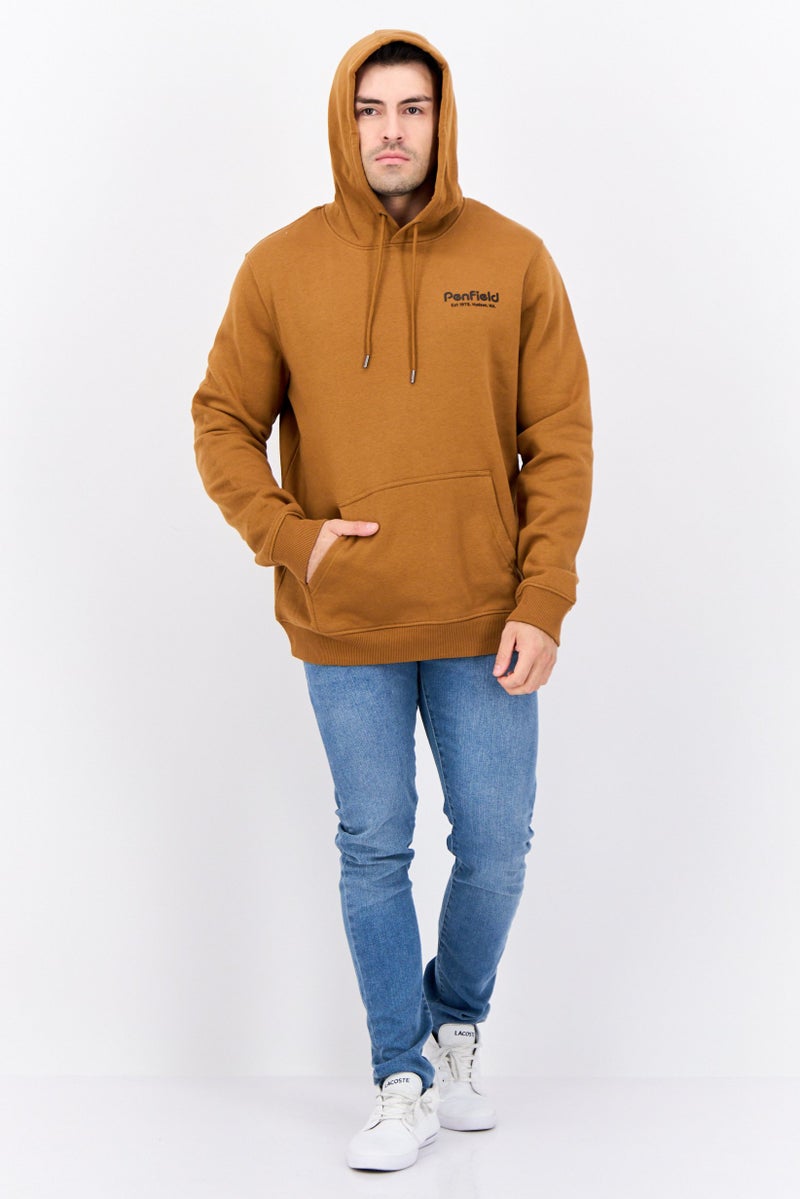 Penfield سويت شيرت طويل الأكمام بغطاء رأس للرجال بشعار العلامة التجارية، بني - Image 4