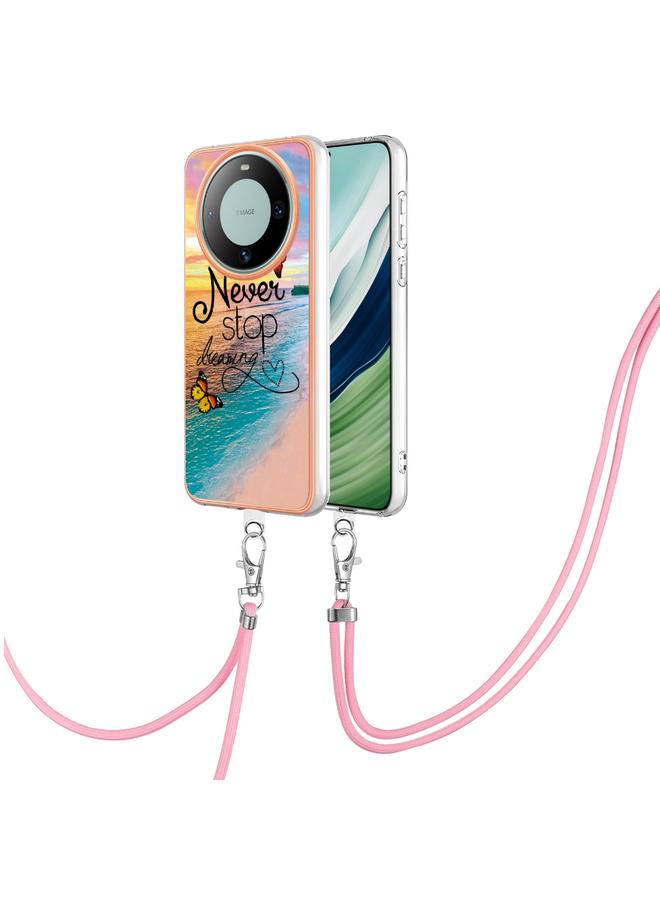 اس-توب جراب لهاتف Huawei Mate 60 مطلي بالكهرباء IMD TPU مع حبل - Image 1