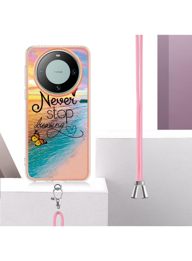 اس-توب جراب لهاتف Huawei Mate 60 مطلي بالكهرباء IMD TPU مع حبل - Image 2
