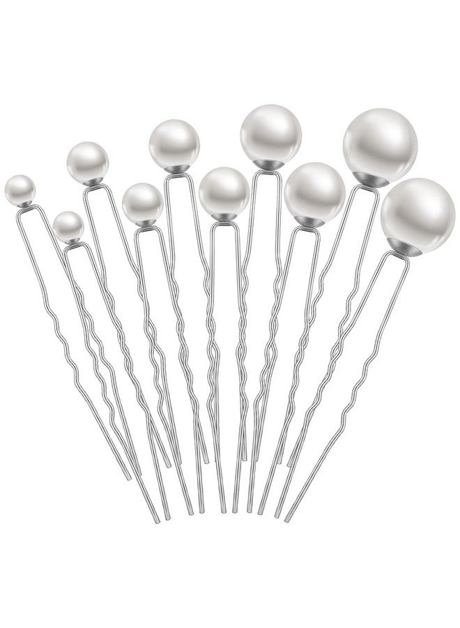 Juinte 48 Pieces Wedding Pearl Hair Pins Bridal Pearl Bobby Pins Clips For Hair U Shape Rhinestone Hair Pins Hair Accessories Barrette For Brides Bridesmaid Gril Women, 5 Sizes(Silver) - Image 1
