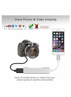 Y&D Dual USB3 Camera Adapter, 3 in 1 iOS to USB 3.0 OTG Adapter with Fast Charging Port, Compatible IOS/Supports Flash Drive, Card Reader, Midi Keyboard, Mouse  - Image 3