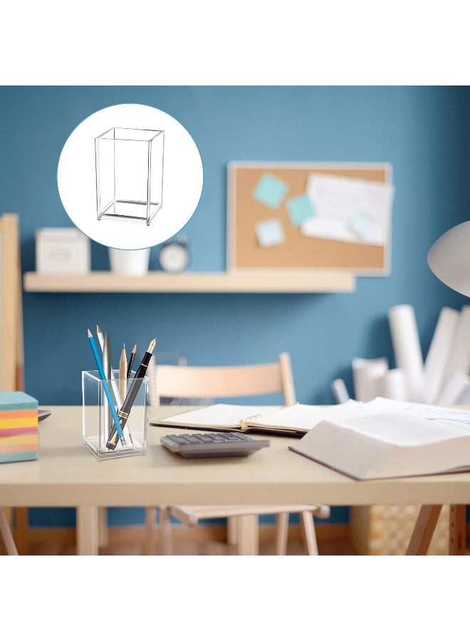 TPGP Acrylic Pencil Holder 3 Pcs Transparent Square Pen Holder For Office School Bathroom - Image 2