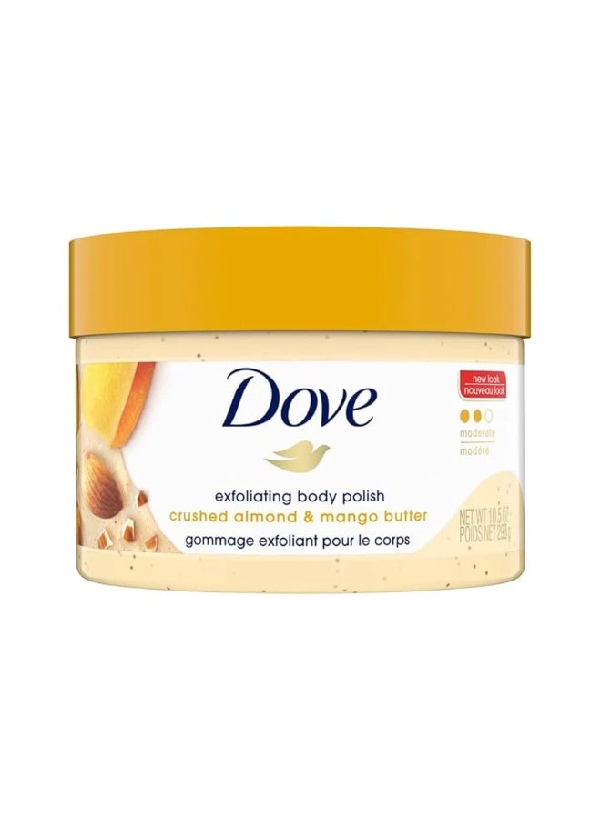 Exfoliating Body Polish Crushed Almond & Mango Butter For Silky, Soft Skin Body 298g