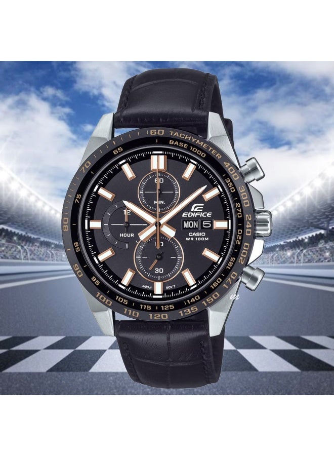 Casio Edifice EFR-574BL-1AV Black Dial Men's Watch - Image 2