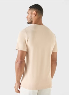 Iconic Slogan Print T-shirt with Short Sleeves and Crew N  - Image 2
