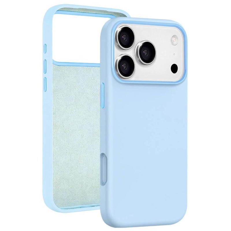 غطاء واقي بسيليكون لـ iPhone 16 / 16 Plus / 16 Pro / 16 Pro Max مع حماية من السقوط ومقاوم لبصمات الأصابع مع مقاوم للصدمات مع مقاوم للخدش باللون أزرق من السيليكون باللون الأزرق - Image 1