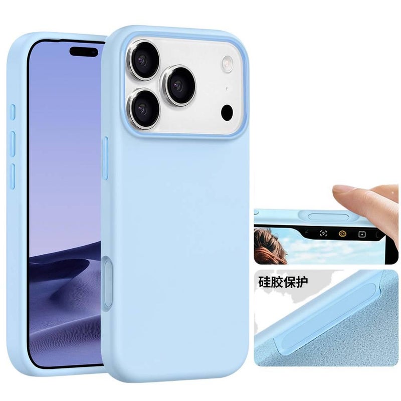 غطاء واقي بسيليكون لـ iPhone 16 / 16 Plus / 16 Pro / 16 Pro Max مع حماية من السقوط ومقاوم لبصمات الأصابع مع مقاوم للصدمات مع مقاوم للخدش باللون أزرق من السيليكون باللون الأزرق - Image 2