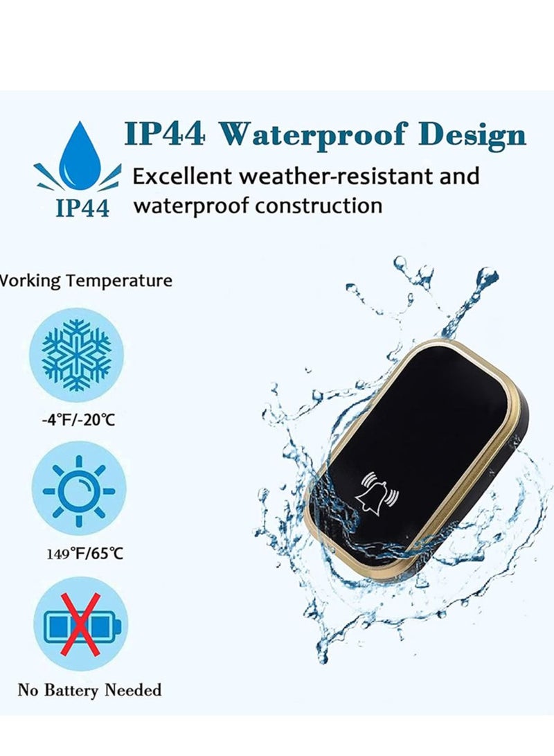 No Battery Needed Wireless Doorbells for Home, Waterproof and Self-powered Door bell, Displays Temperature, Humidity and Time, Houses Door bell with 38 Melodies and 4 Volume Levels  - Image 2