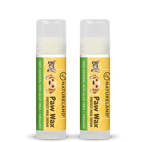 Natureland [8 OZ/0.18 OZ/0.36 OZ] Natureland Organic Paw Wax for Dogs and Cats, Natural Outdoor Protection to Heal, Repair, and Protect Dry, Chapped, or Rough Pads, Helps Protects Paws on Snow, Sand, or Dirt - Image 1