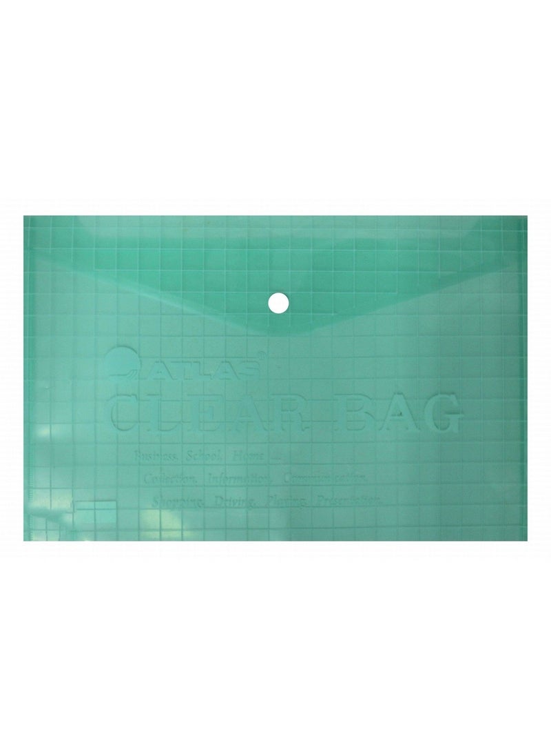 ATLAS Clear Document Bag Green  - Image 1