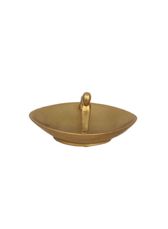 Halfpound Oval copper bowl with handle, decorative bowl for jewelry and can be used as a nut stand - Image 4