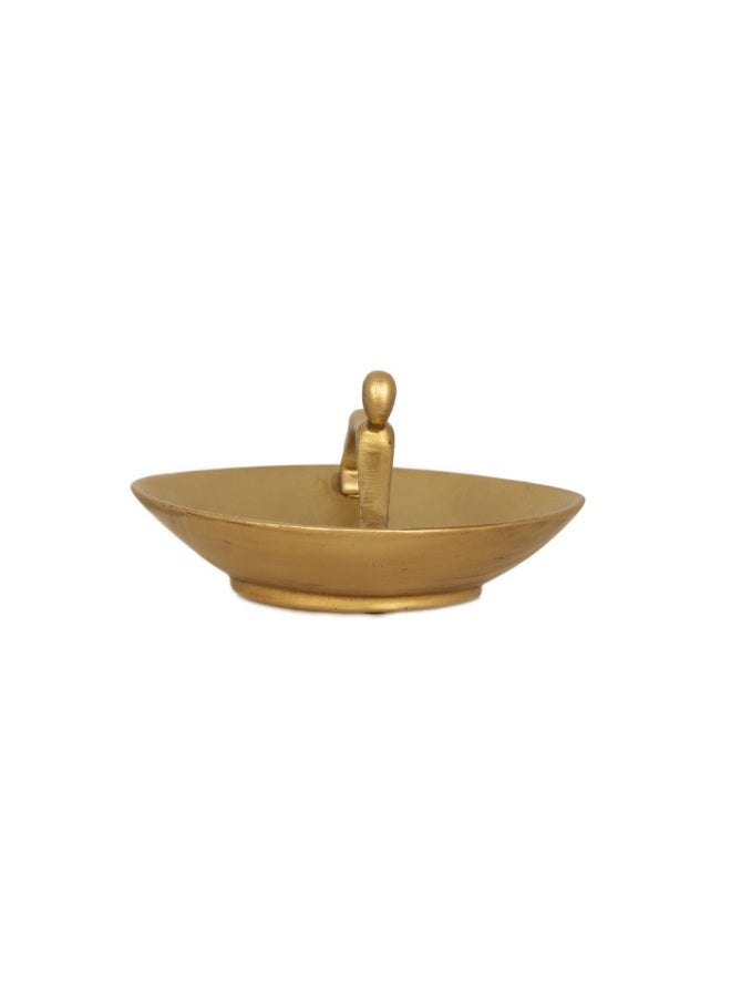 Halfpound Oval copper bowl with handle, decorative bowl for jewelry and can be used as a nut stand - Image 2