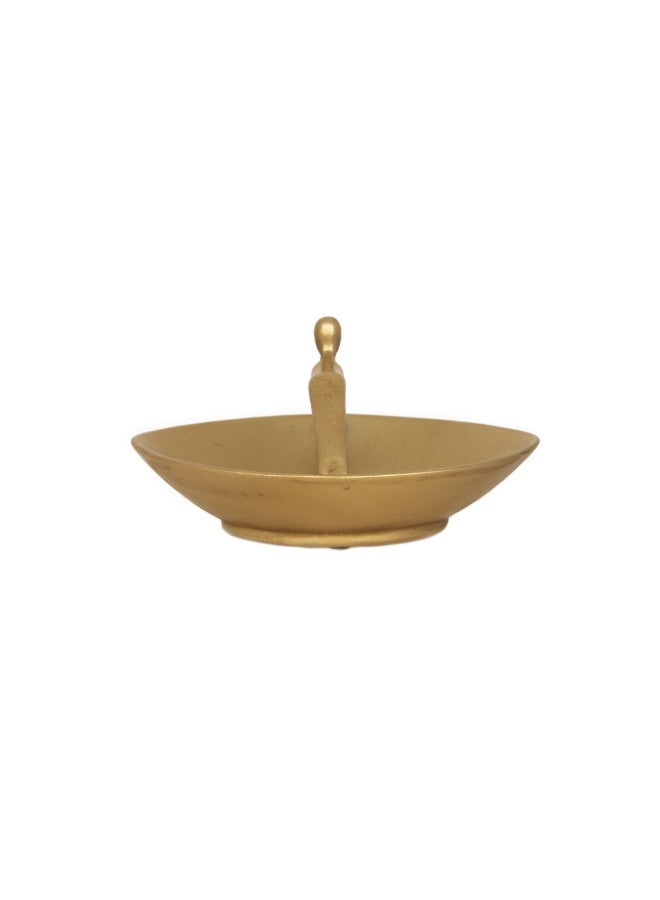 Halfpound Oval copper bowl with handle, decorative bowl for jewelry and can be used as a nut stand - Image 1