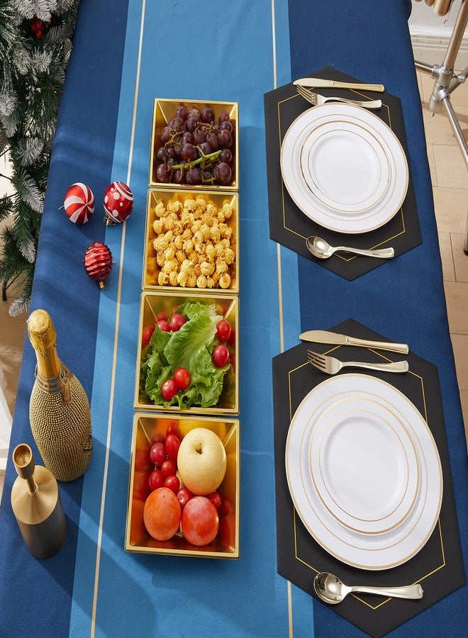 N9R 50 Count Gold Square Plastic Serving Bowls, 12 Oz Disposable Square Bowls for Candy Snake, Salad Bowl Perfect for Party Wedding Birthday - Image 4