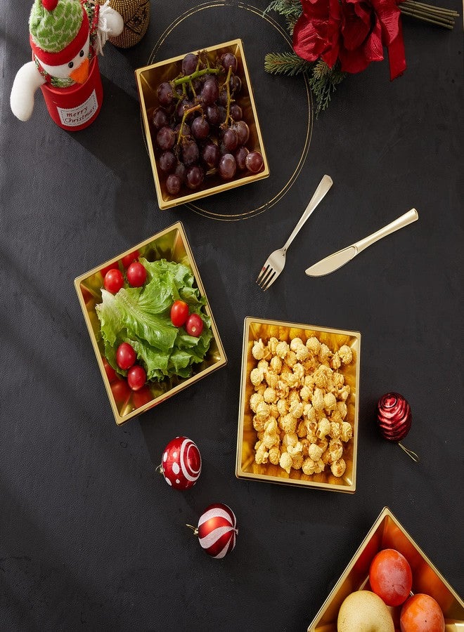 N9R 50 Count Gold Square Plastic Serving Bowls, 12 Oz Disposable Square Bowls for Candy Snake, Salad Bowl Perfect for Party Wedding Birthday - Image 5