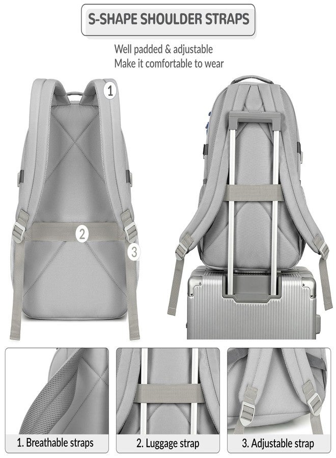 Lohol Water Resistant Daypack with Mulitiple Pockets for Travel Outdoor College, 15.6 inch Laptop Backpack for Men and Women, Grey, Large, Daypack Backpacks - Image 5