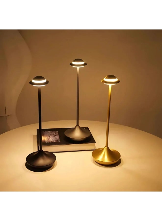 بروماس مصباح طاولة LED - قابل لإعادة الشحن عبر منفذ USB، يعمل باللمس، مصباح ليلي للمنزل والمكتب