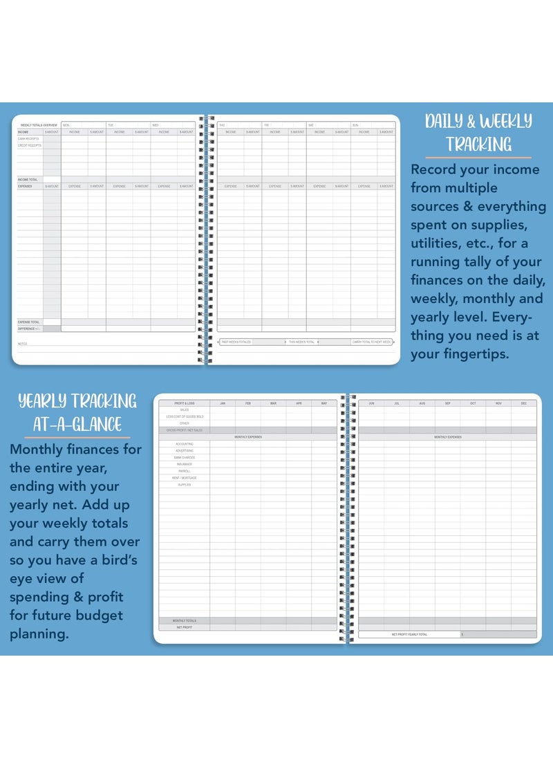 BookFactory BookFactory Income and Expense Log Book TrackerSmall Business Ledger BookAccounting  Bookkeeping Ledger Log BookLogBook 108 Pages  85 x 11 WireO LOG1087CWPPIncomeExpenseBX  - Image 5