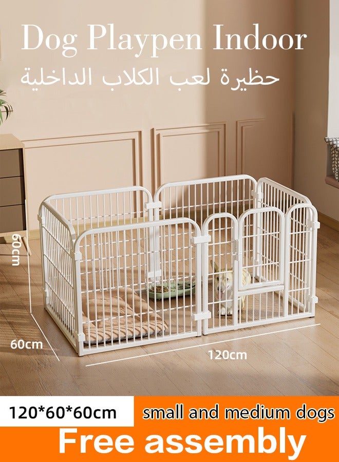 Generic Dog Playpen Indoor,47x23Inch Tall Freestanding Pet Fence for Cats and Dogs,6 Panels Pet Exercise Pen Dog Fence Outdoor for Yard Indoor Dog Pen for Large/Medium/Small Dogs,Heavy Duty Metal Puppy Playpen with Door Portable Pet Fence for RV Camping Yard  - Image 1