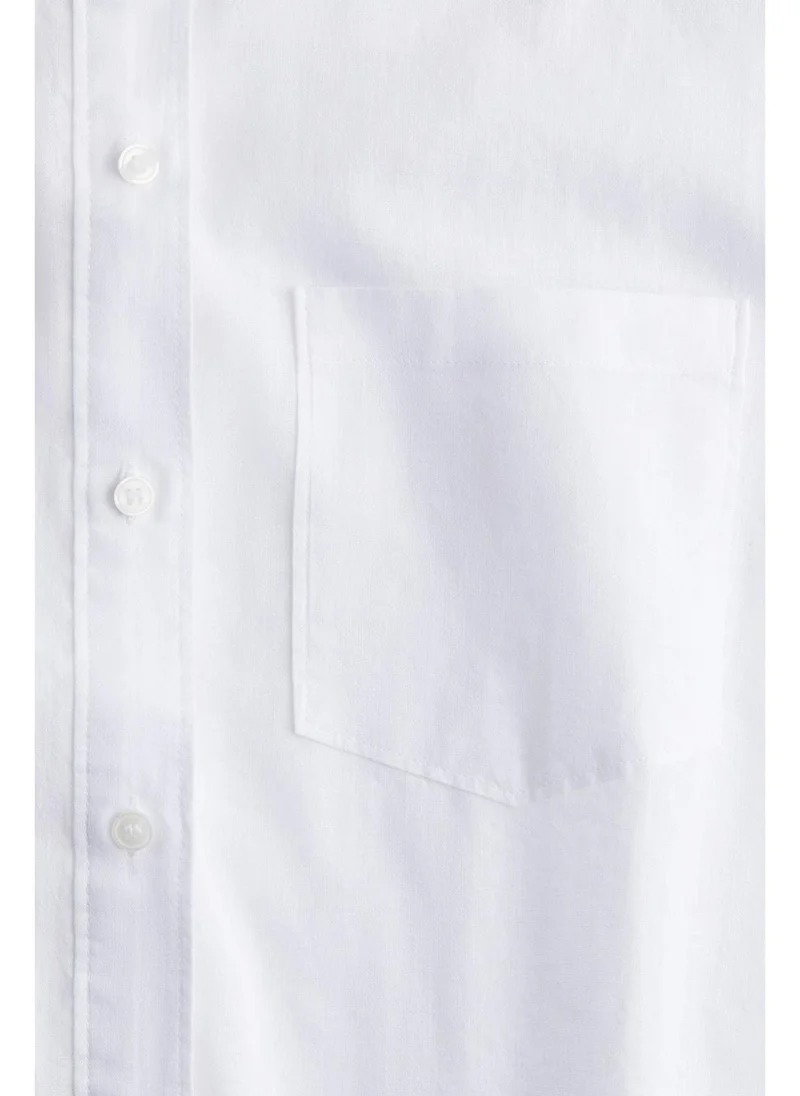 اتش اند ام Oversized linen-blend shirt