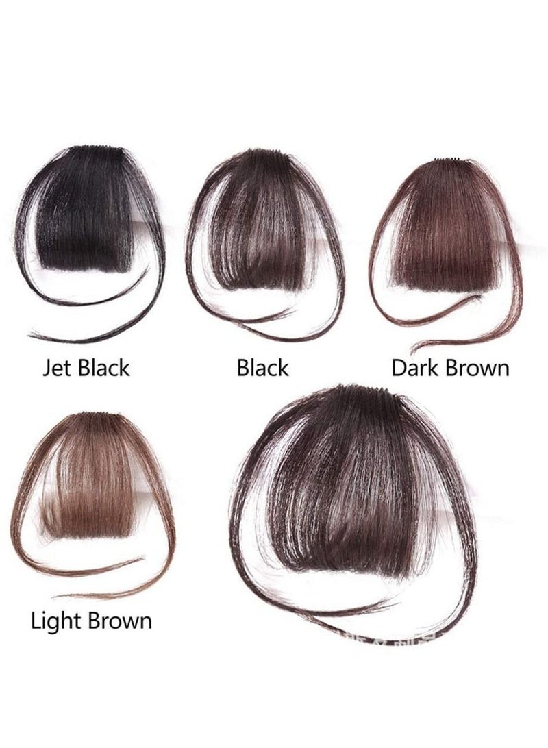 إستيل وصلات شعر مزينة بمشابك رفيعة وأنيقة للنساء ، مشبك شعر من قطعة واحدة بهامش أنيق بالكامل ، قطعة شعر مستقيمة جانبية مع ملحقات مشبك (مع السوالف ، بني فاتح) - Image 4