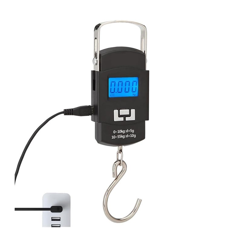 Digital Load Cell Weight Sensor, 50KG 10g USB Charging Electronic Digital Scale Hanging Hook Fishing Travel Double Precision Luggage Weight Scale Balance Scales for DIY Electronic Kitchen Scale Kit - Image 2
