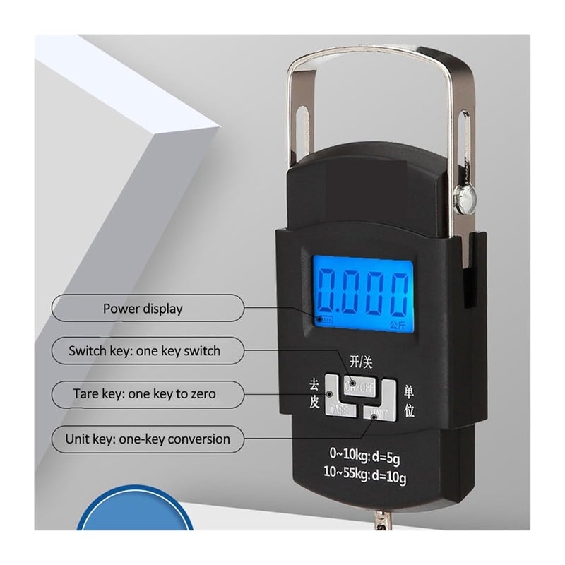 Digital Load Cell Weight Sensor, 50KG 10g USB Charging Electronic Digital Scale Hanging Hook Fishing Travel Double Precision Luggage Weight Scale Balance Scales for DIY Electronic Kitchen Scale Kit - Image 4