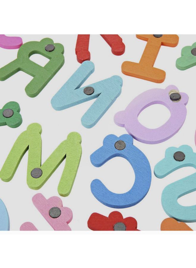 NIBEMINENT 26-Piece Wooden Cartoon Letter Fridge Magnet Toy 12x11x6cm - Image 4