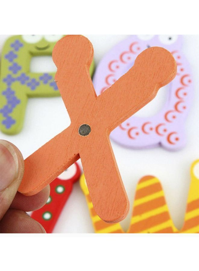 NIBEMINENT 26-Piece Wooden Cartoon Letter Fridge Magnet Toy 12x11x6cm - Image 5