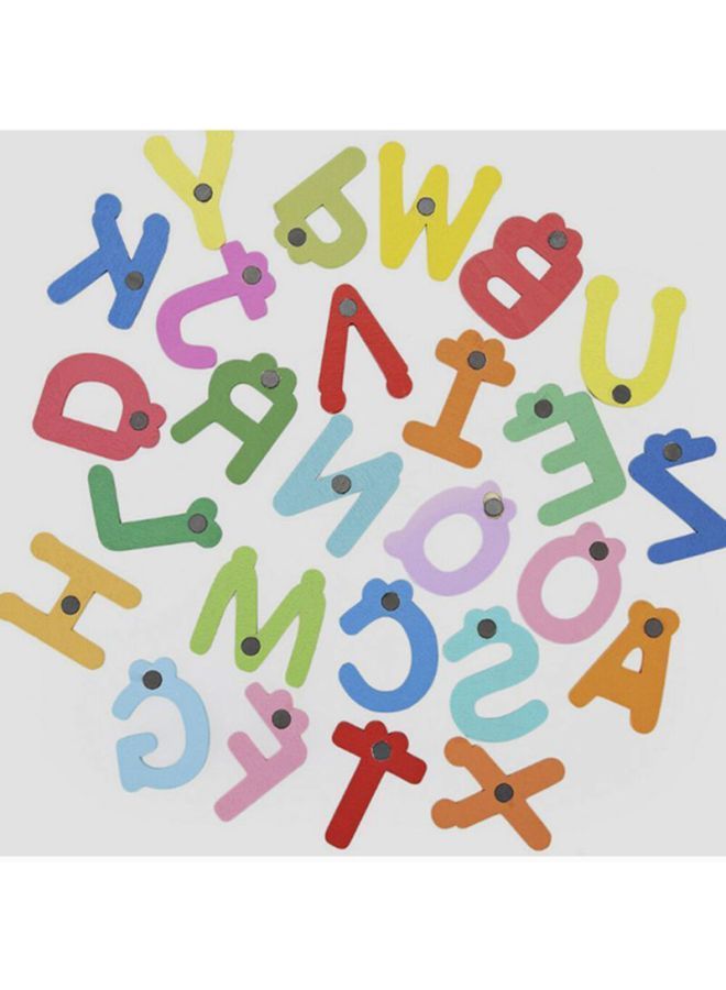 NIBEMINENT 26-Piece Wooden Cartoon Letter Fridge Magnet Toy 12x11x6cm - Image 3