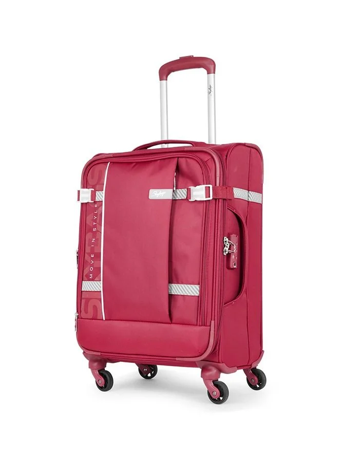 Skybags 4 WHEELS SKYBAGS SNAZZY CARMINE RED SOFTSIDE CABIN TROLLEY BAG - SK STSNAH59CRD