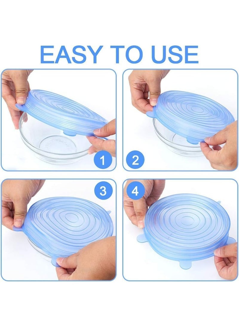 Flexible Silicone Stretch Lids – 6 Different Sizes – Reusable Multi-Color Food Covers – Airtight Lids for Bowls, Cups, Fruits & Vegetables - Image 3