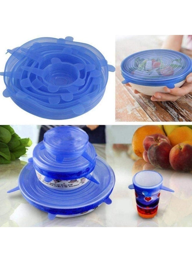 Flexible Silicone Stretch Lids – 6 Different Sizes – Reusable Multi-Color Food Covers – Airtight Lids for Bowls, Cups, Fruits & Vegetables - Image 2