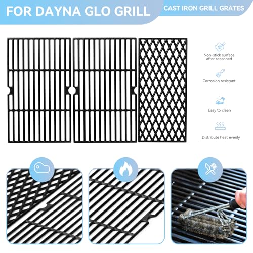 FORYEYC 70-01-911 Cooking Grates for Dynaglo DGH450CRP DGH450CRP-D DGF493BNP DGH474CRP DGH485CRP, Kenmore Backyard BY13-101-001-12 Gas Grill, Cast Iron Grill Replacement Parts for Dyna-glo DGH450CRP - Image 3