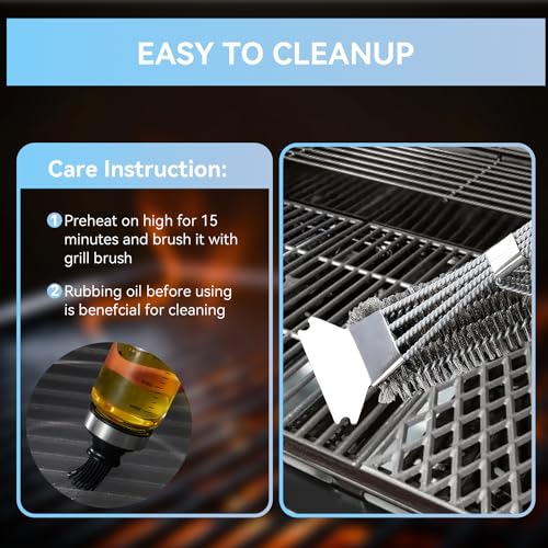 FORYEYC 70-01-911 Cooking Grates for Dynaglo DGH450CRP DGH450CRP-D DGF493BNP DGH474CRP DGH485CRP, Kenmore Backyard BY13-101-001-12 Gas Grill, Cast Iron Grill Replacement Parts for Dyna-glo DGH450CRP - Image 5