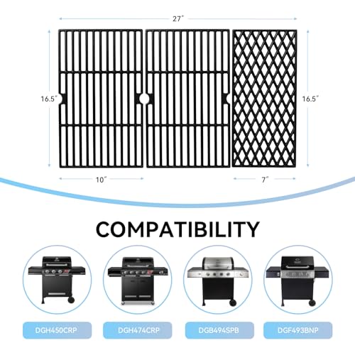 FORYEYC 70-01-911 Cooking Grates for Dynaglo DGH450CRP DGH450CRP-D DGF493BNP DGH474CRP DGH485CRP, Kenmore Backyard BY13-101-001-12 Gas Grill, Cast Iron Grill Replacement Parts for Dyna-glo DGH450CRP - Image 2