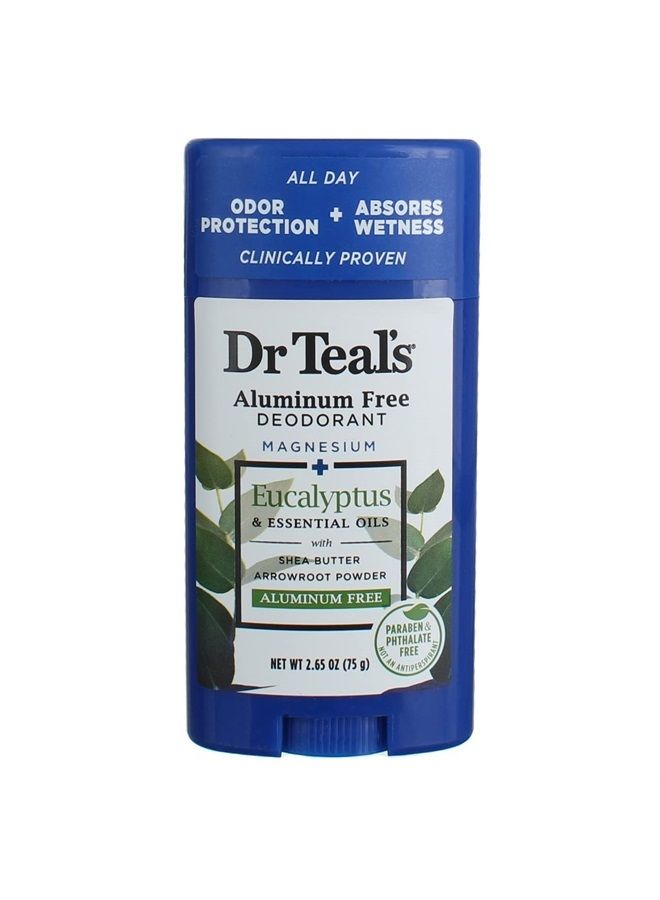 Dr Teal's Dr. Teals Eucalyptus Deodorant Gift Set (2 Pack, 2.65oz Ea.) - Eucalyptus Essential Oils with Shea Butter & Arrowroot Powder - Aluminum, Paraben, & Phthalate Free - Dermatologist Tested