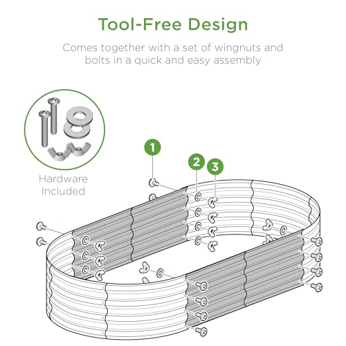 Best Choice Products 4x2x1ft Outdoor Metal Raised Garden Bed, Oval Deep Root Planter Box for Vegetables, Flowers, Herbs, and Succulents w/ 51 Gallon Capacity, Rubber Edge Guard - Charcoal - Image 4