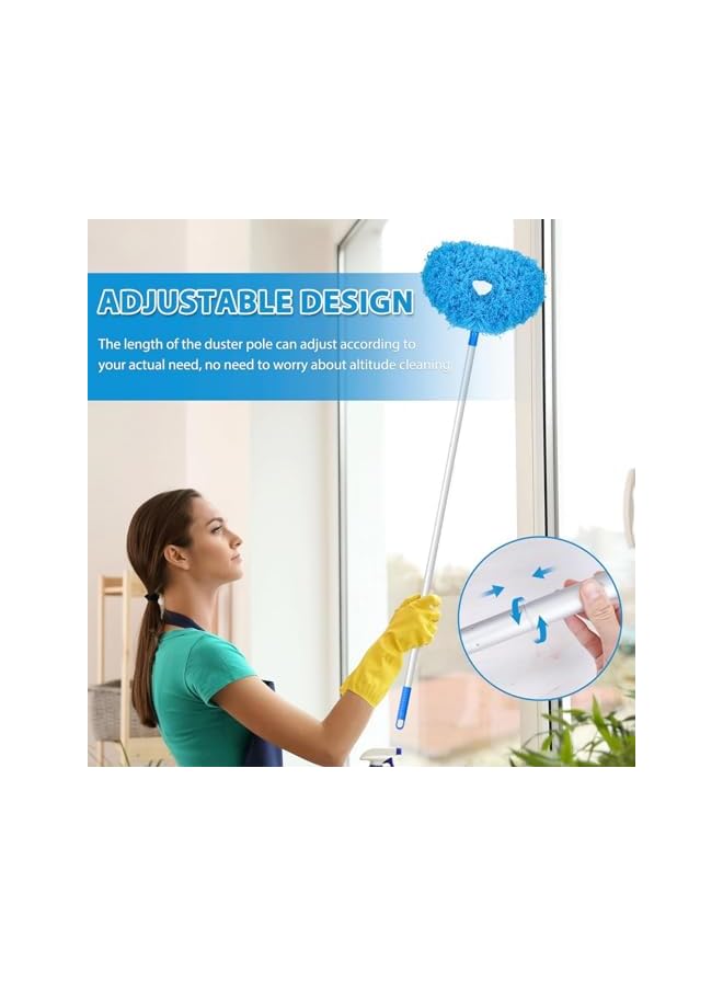 PROMASS High Ceiling Fan Blade Cleaner Duster Cleaning Long Pole Extension Microfiber Feather Brush Window Blind Wall Cobweb Dust Extendable Handle Tool Washable Telescopic Web Maid Mop Telescoping Extended - Image 3