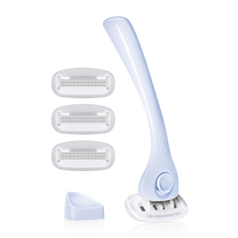 Billie Razors for Women Shave Kit â€“ Womenâ€™s Razor + 4 x 5-Blade Razor Refills + Magnetic Holder â€“ Cool Blue - Image 1