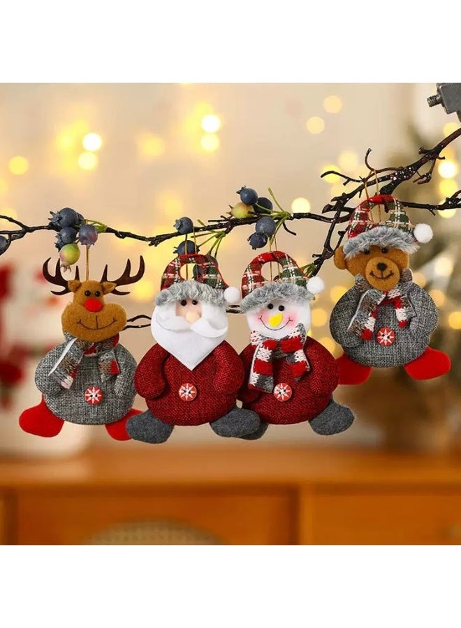 أوليس فيرس  مجموعة زينة كريسماس معلقة (٧ قطع) -- دمية سانتا المحشوة، غزال، رجل ثلج، وقلادات شجرة من اللباد مع أجراس -- ديكورات احتفالية لشجرة ومنزل عيد الميلاد - Image 5