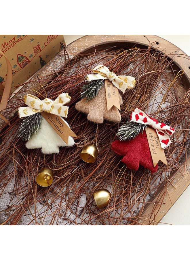 أوليس فيرس  مجموعة زينة كريسماس معلقة (٧ قطع) -- دمية سانتا المحشوة، غزال، رجل ثلج، وقلادات شجرة من اللباد مع أجراس -- ديكورات احتفالية لشجرة ومنزل عيد الميلاد - Image 2