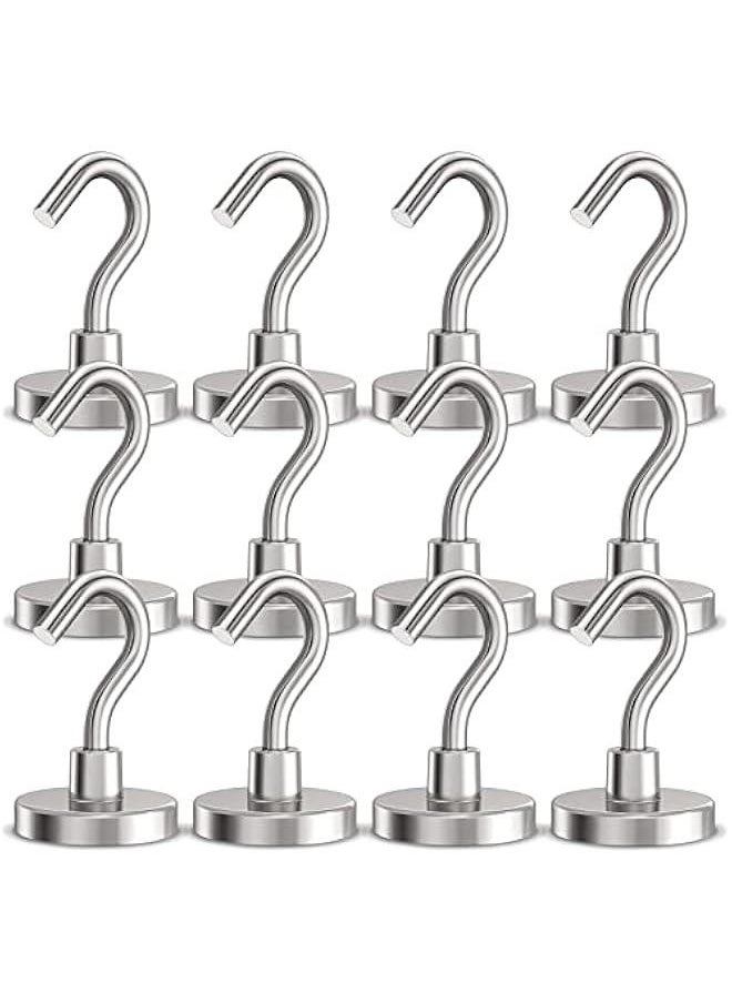 Generic Magnetic Hooks Heavy Duty, 100 lbs Strong Hooks for Hanging, Magnet with Hook for Cruise Cabins, Grill, Fridge, Pack of 12  - Image 1