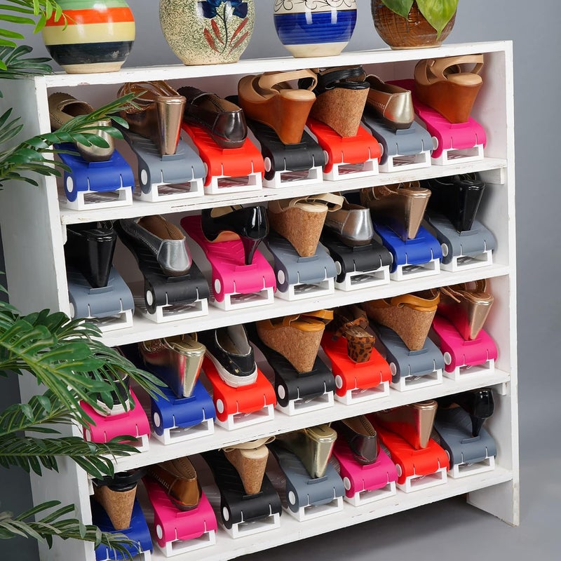 mechdel Plastic Shoe Racks Organizer12Pcs Set Gray - Image 4