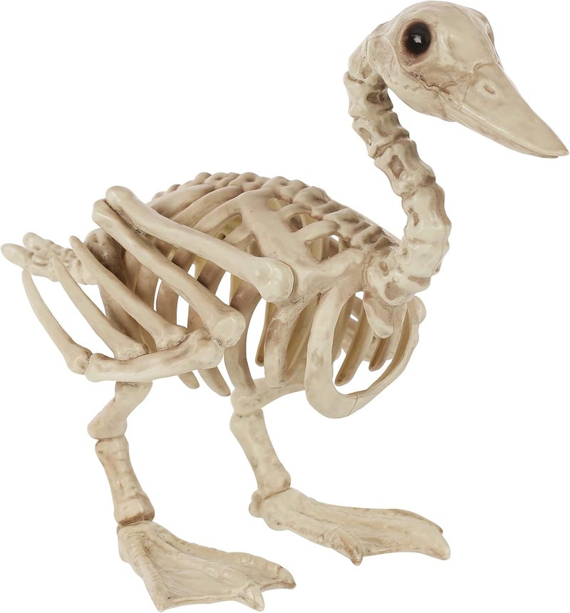 Crazy Bonez Skeleton Duck – 11" Halloween Skeleton Animal Decoration, Realistic Bone Detail, Durable All-Weather Plastic Duck Figurine for Spooky Indoor Outdoor Pond or Garden Displays - Image 1