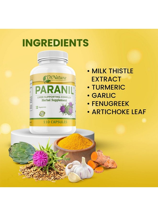 DrNatura دكتور ناتورا بارانيل® لتنظيف الكبد والقولون - 17 مركب عشبي مع حليب الشوك للتخلص من السموم، 110 كبسولات نباتية - Image 5