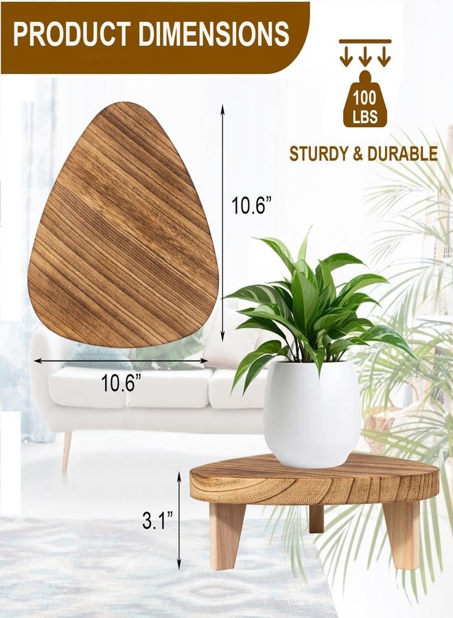 ARTORA Wood Riser Decorative Wooden Tray Bathroom, Short Plant Stand for Desk Kitchen Counter Organizer Soap Dish Pedestal Small Indoor Plant Holder Desktop Display Stand - Image 4
