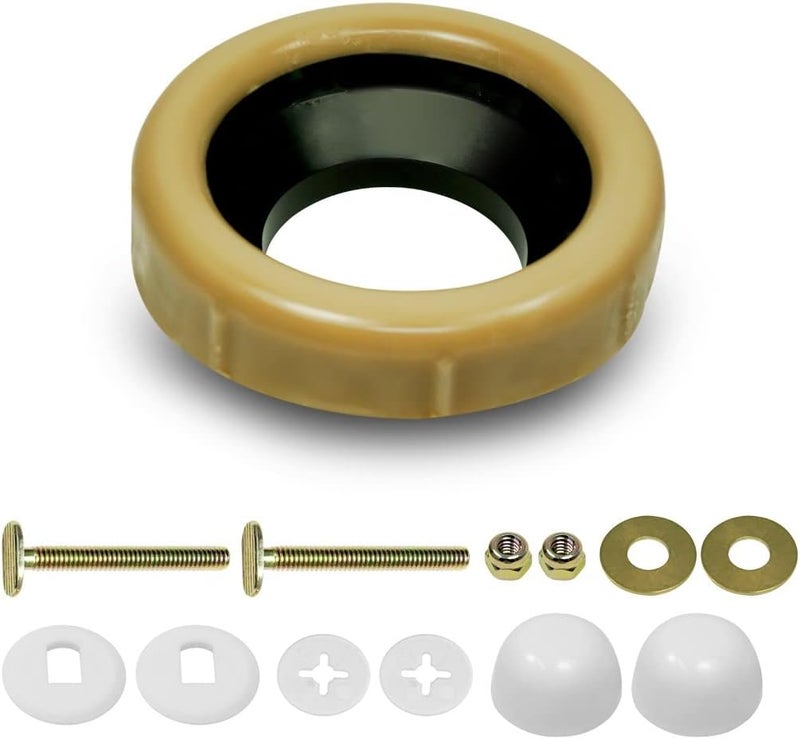 ForeverPRO WRFT02 Universal Extra Thick Toilet Wax Ring Replacement Kit for Floor Outlet Toilet Bowl with Black Rubber Flange Funnel Water Tight Seal Gasket Accommodates 3 Inch and 4 Inch Waste Lines - Image 2