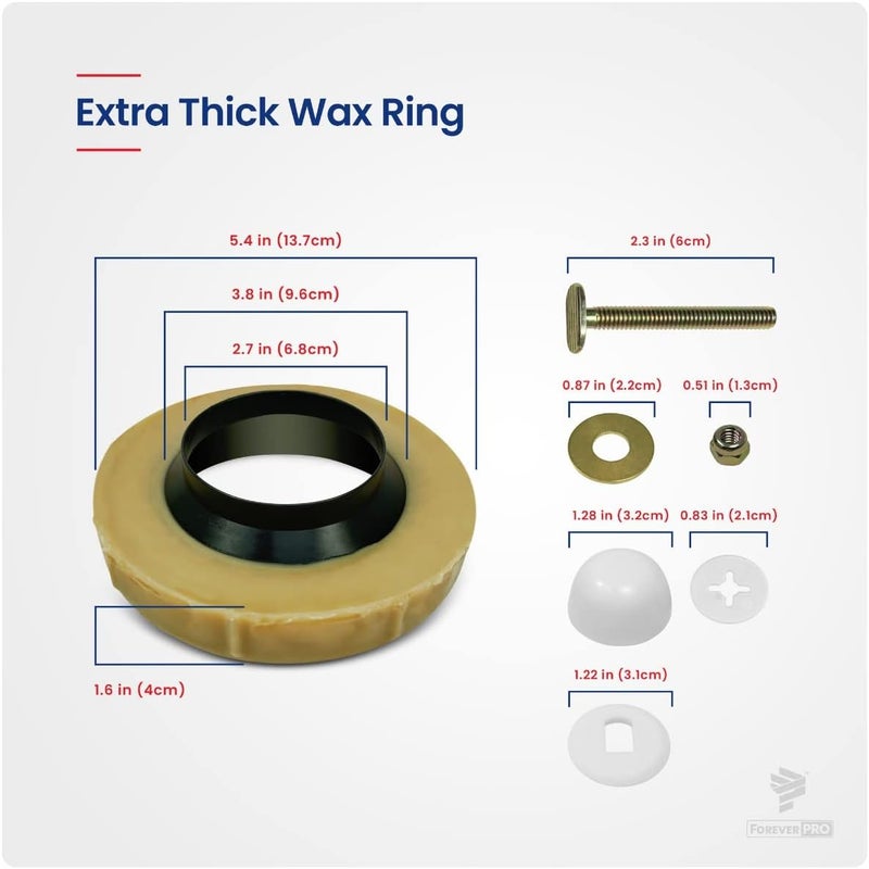 ForeverPRO WRFT02 Universal Extra Thick Toilet Wax Ring Replacement Kit for Floor Outlet Toilet Bowl with Black Rubber Flange Funnel Water Tight Seal Gasket Accommodates 3 Inch and 4 Inch Waste Lines - Image 4